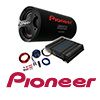 PIONEER/CRUNCH Basspaket 2-Kanal Endstufe/Verstärker+30cm Subwoofer+Kabel-SET - 1300W