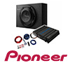 PIONEER/CRUNCH Basspaket 2-Kanal Endstufe/Verstärker+20cm Subwoofer+Kabel-SET - 700W