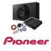 PIONEER/CRUNCH Basspaket 2-Kanal Endstufe/Verstärker+25cm Subwoofer+Kabel-SET - 1200W